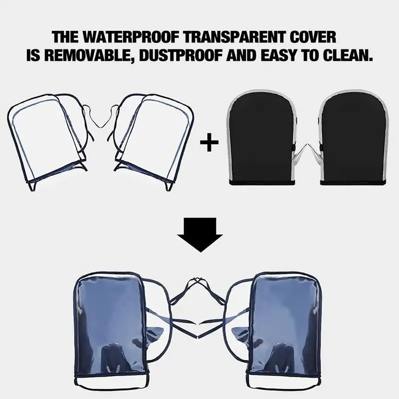 Handlebar Mittens Bicycle Gloves Water Resistant Tear Resistant Windproof Transparent Bicycle Handlebar Cover For Bikepacking Oasis Select