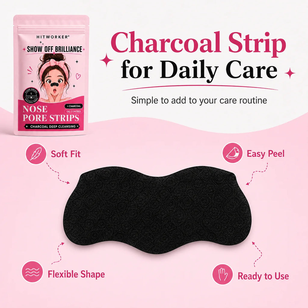 30Pcs Charcoal Nose Care Strips, Soft Fit Skin Routine Patch Set, Easy Home Use, Fresh Look, Travel Friendly Oasis Select