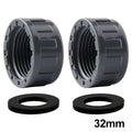 2pcs PVC Female Thread End Cap Connector 20mm/25mm/32mm Hose Connector With Rubber Seals Water Pipe Connector Fittings Oasis Select 32mm