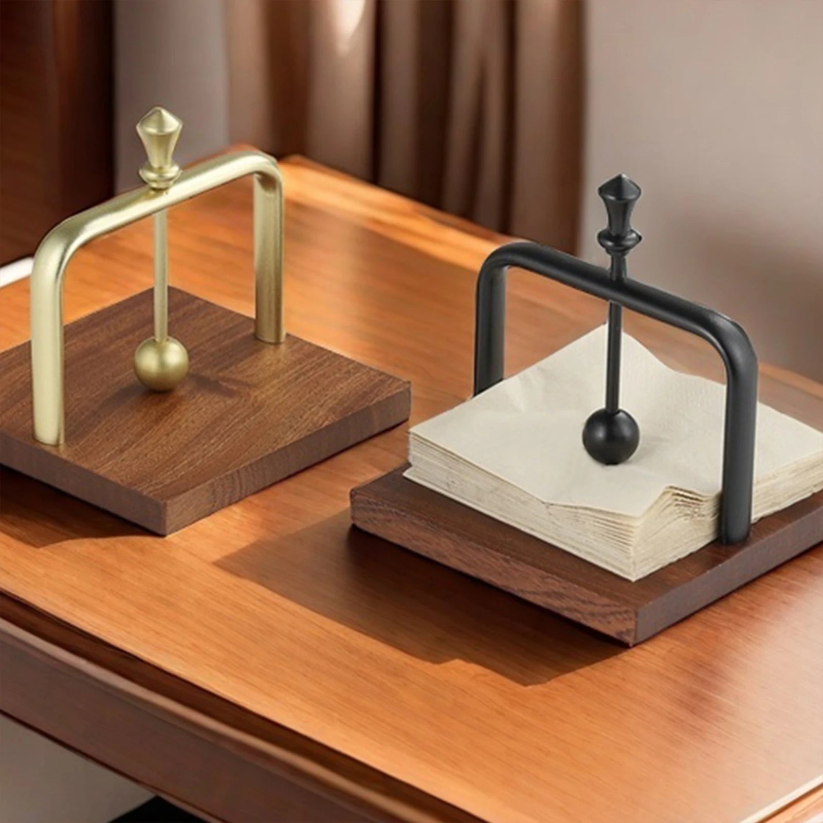 Solid Wood Napkin Holder | Tabletop Paper Dispenser