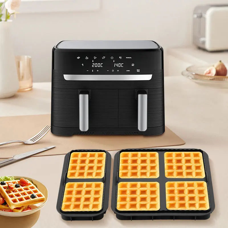 Silicone Air Fryer Biscuit & Waffle Mold Set – Non-Stick Tray Silicone Baking Mold Oasis Select
