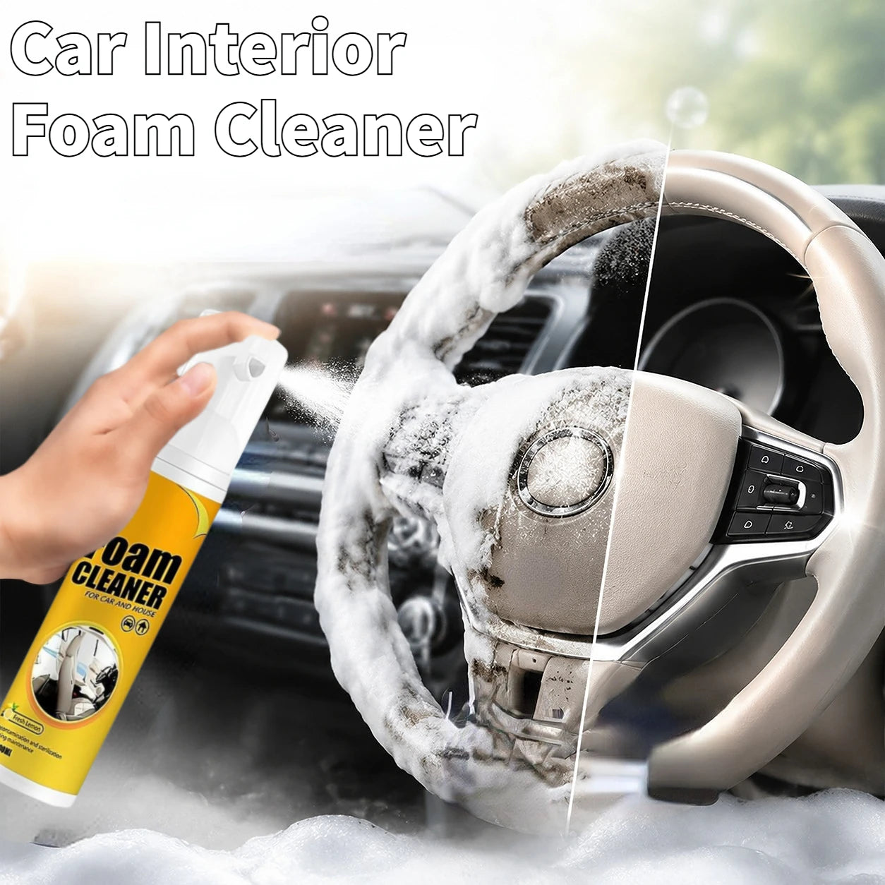 30-100ML Multifunctional Foam Cleaner For Car Interior Instrument Panel Seat Steering Wheel Stain Removal Foam Cleaner Spray Oasis Select