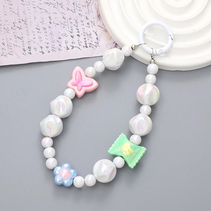 Graffiti Bead Star Bracelet Phone Wrist Lanyard & Key Strap