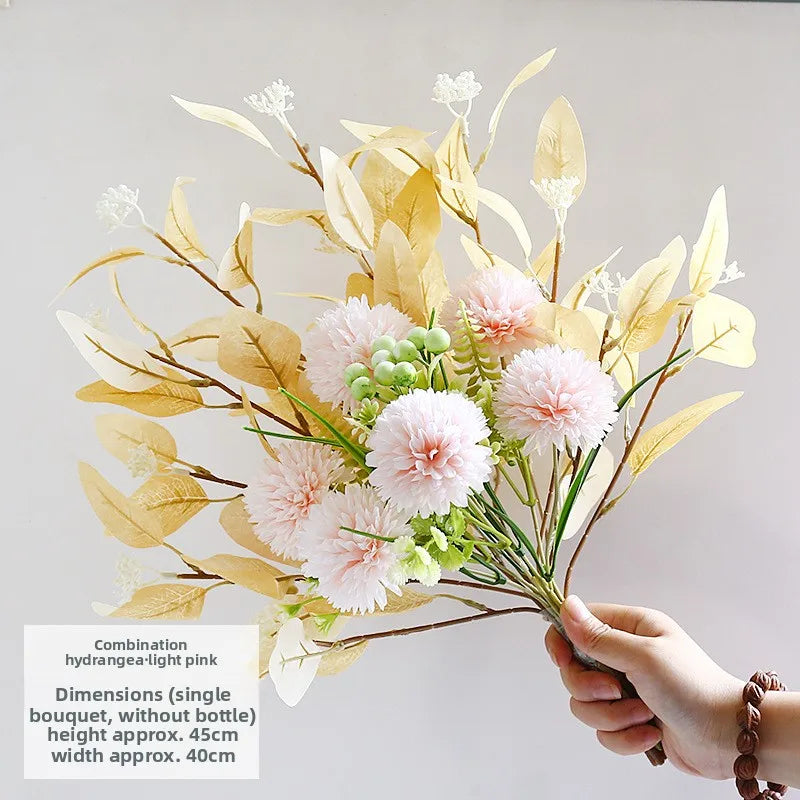 Lifelike Handmade Floral Bundle Composed of Peony and Hydrangea Blooms Long Lasting Artificial Blossom Material DIY Arrangement Oasis Select E