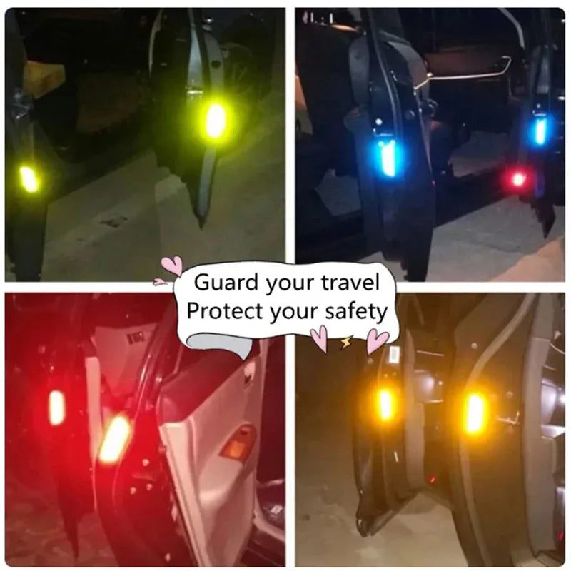 4/8/12/16pcs Reflective Car Door Sticker Safety Opening Warning Reflector Tape Decal Car Accessorie Interior Reflector Sticker Oasis Select