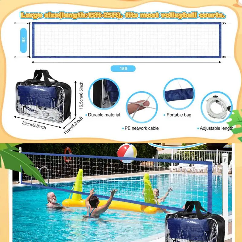 Pool Volleyball Replacement Net Nylon Portable Volleyball Net Replacement Sports Accessories Professional Swimming Pool Supplies Oasis Select