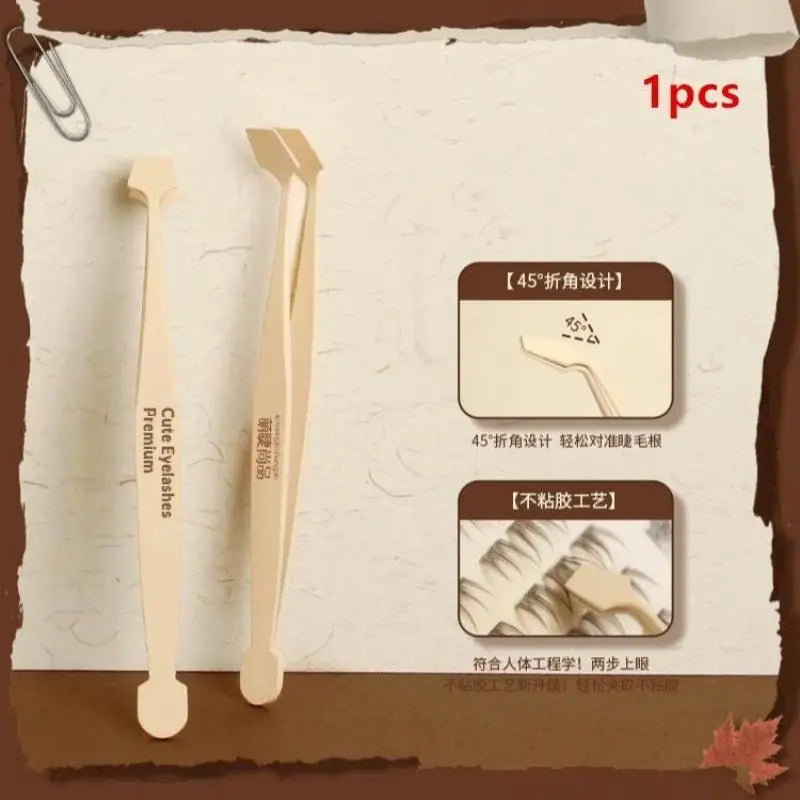Curved Eyelash Tweezers – Anti-Stick Stainless Steel Lash Tool