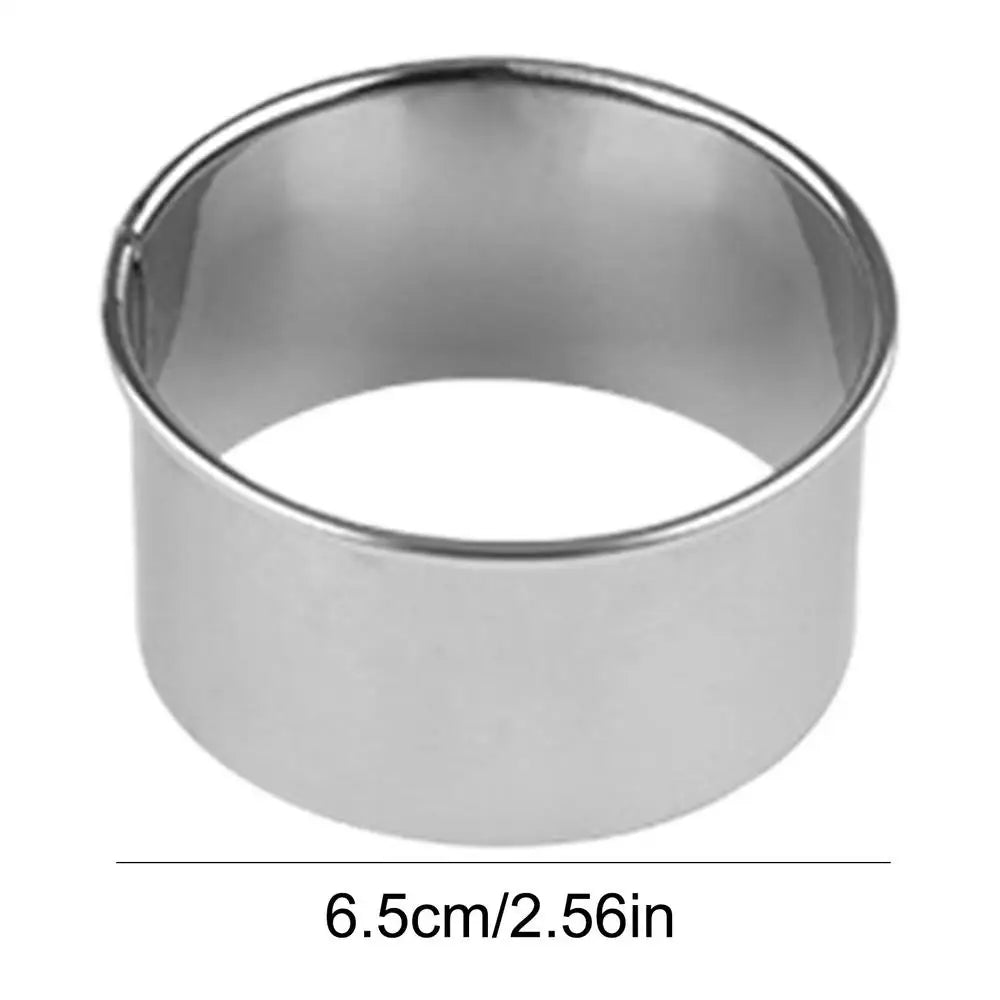 Round Mousse Mold Stainless Steel Reusable Biscuits Cookie Cutter DIY Pastry Baking Circle Ring Mold Baking Tool Bakeware Oasis Select 6.5cm