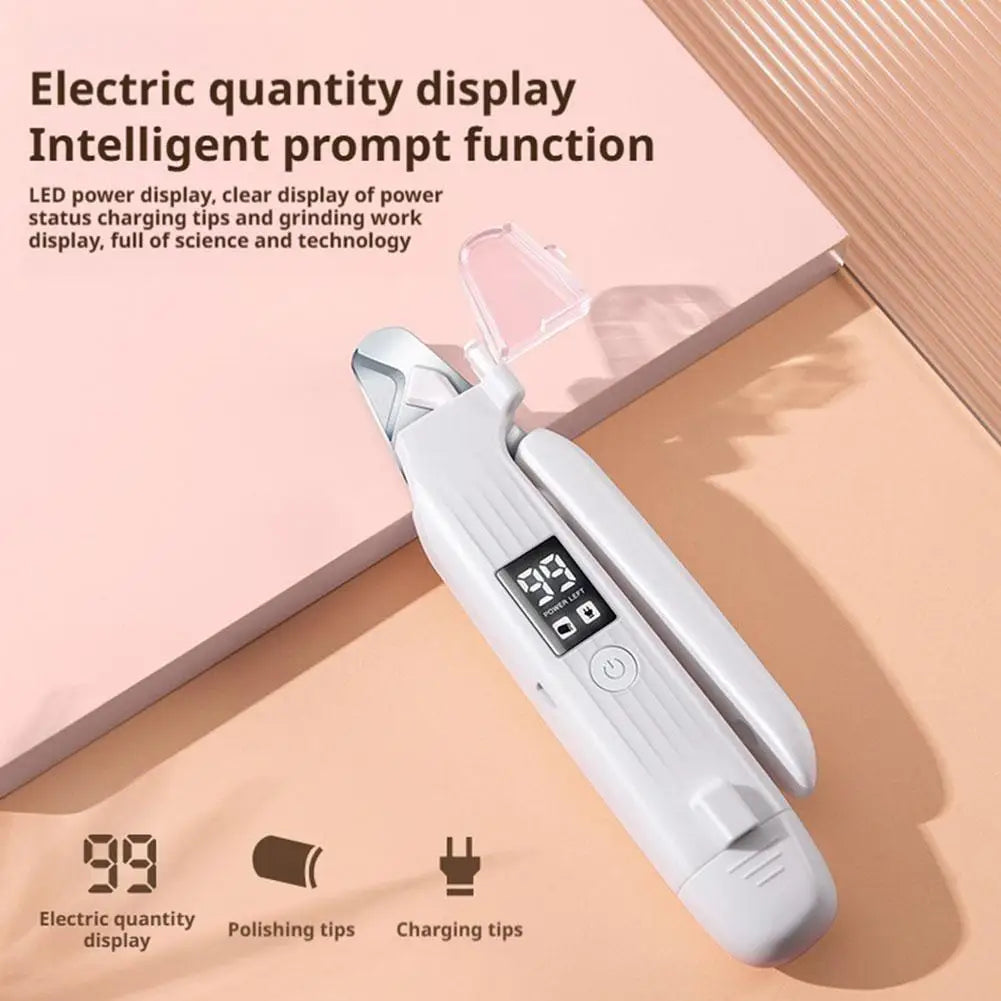 Pet Nail Clipper Trimmer with LED Light USB Rechargeable Electric Nail Clipper Display Nail Grinder Prevent Injury Low Noise Oasis Select