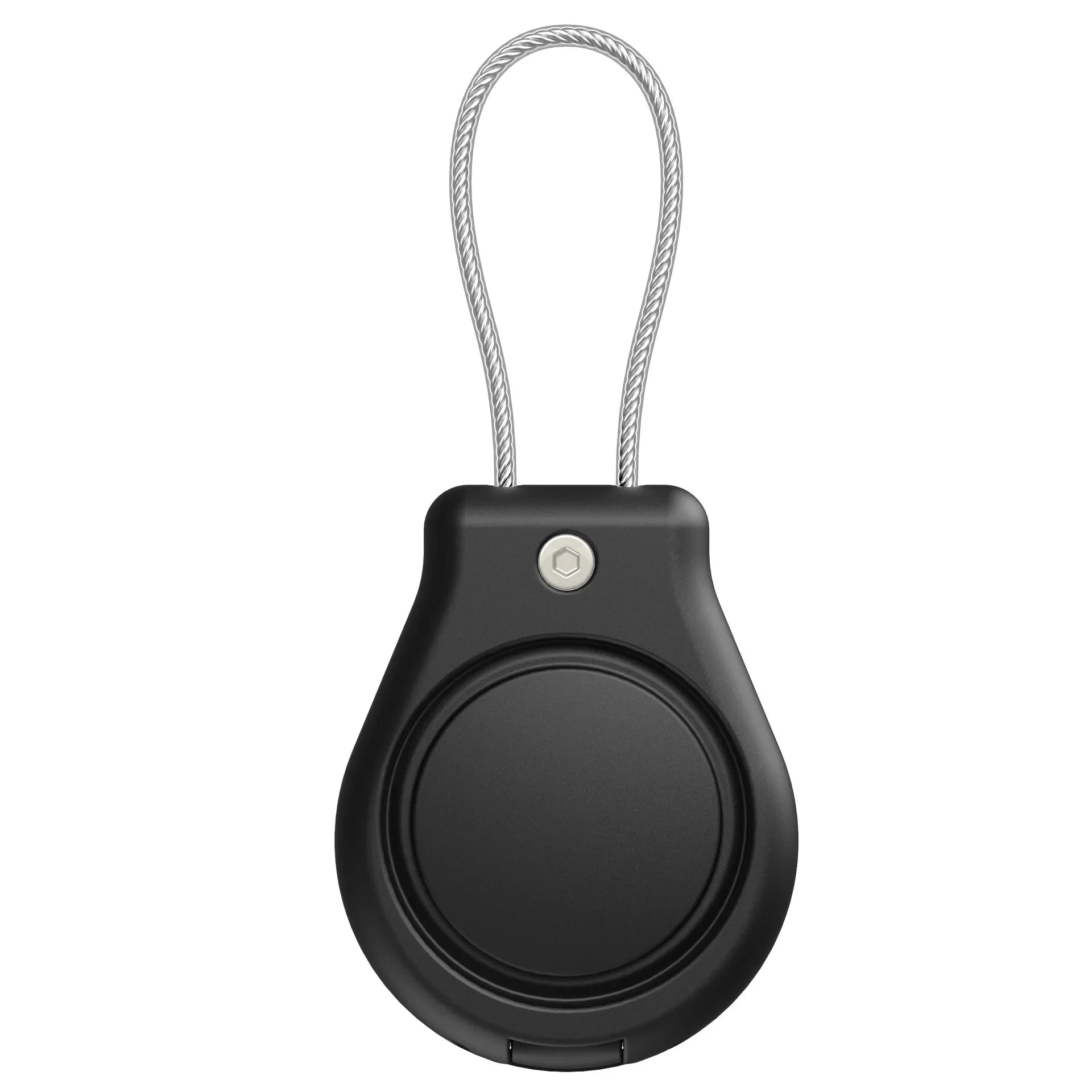 Waterproof Apple AirTag Case with Steel Cable Keychain Holder AirTag Protective Case Oasis Select black