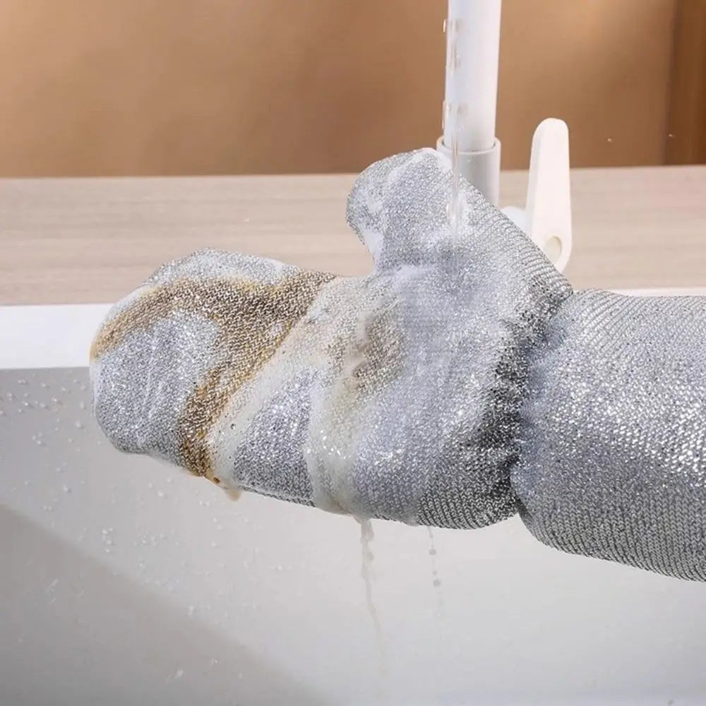 Thickened Silver Thread Dishwashing Gloves Non-stick Multi-functional Dishwashing Gloves Waterproof Kitchen Cleaning Gloves Oasis Select
