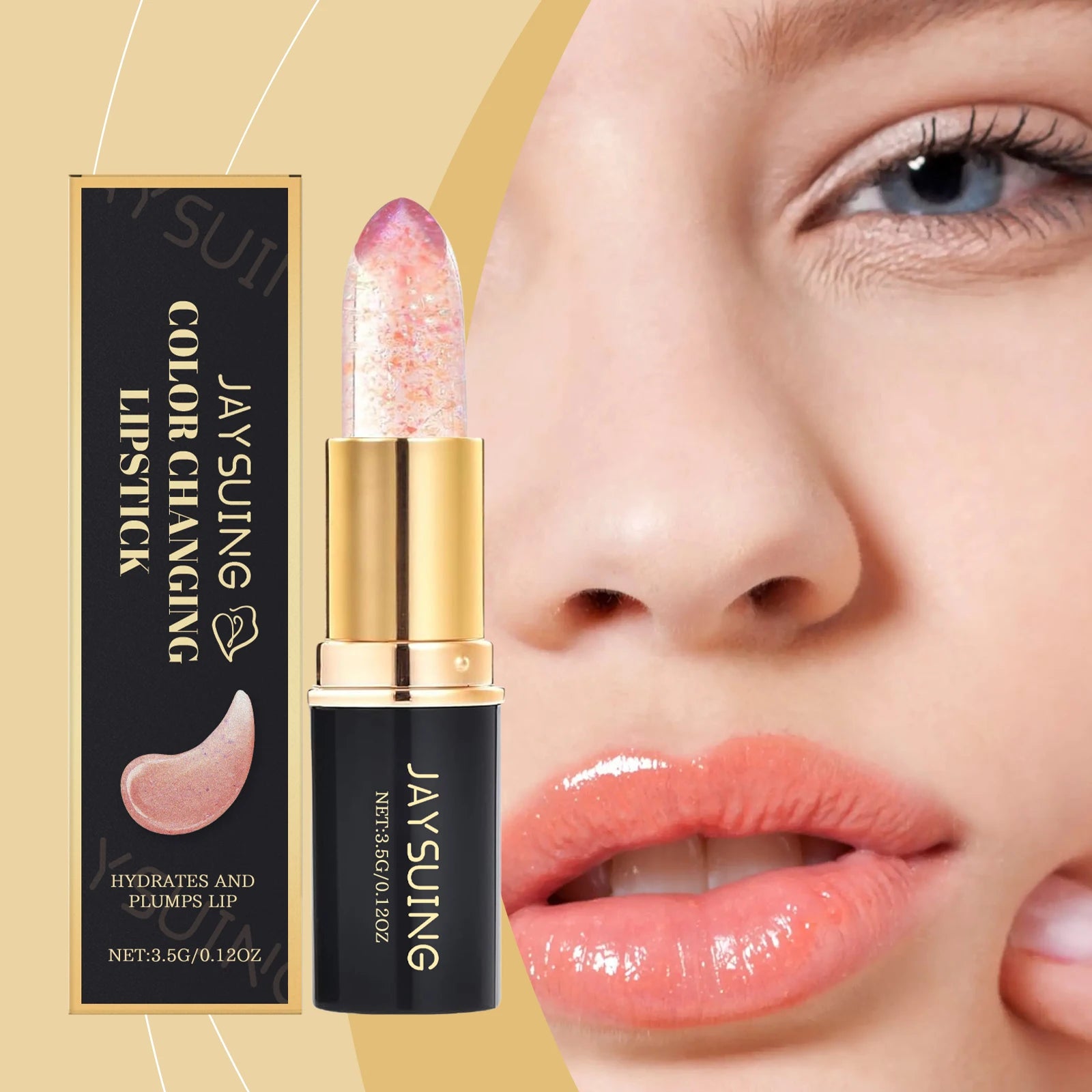 Jaysuing Color Changing Glitter Jelly Lip Balm – Hydrating Gloss Glitter Lip Balm Oasis Select