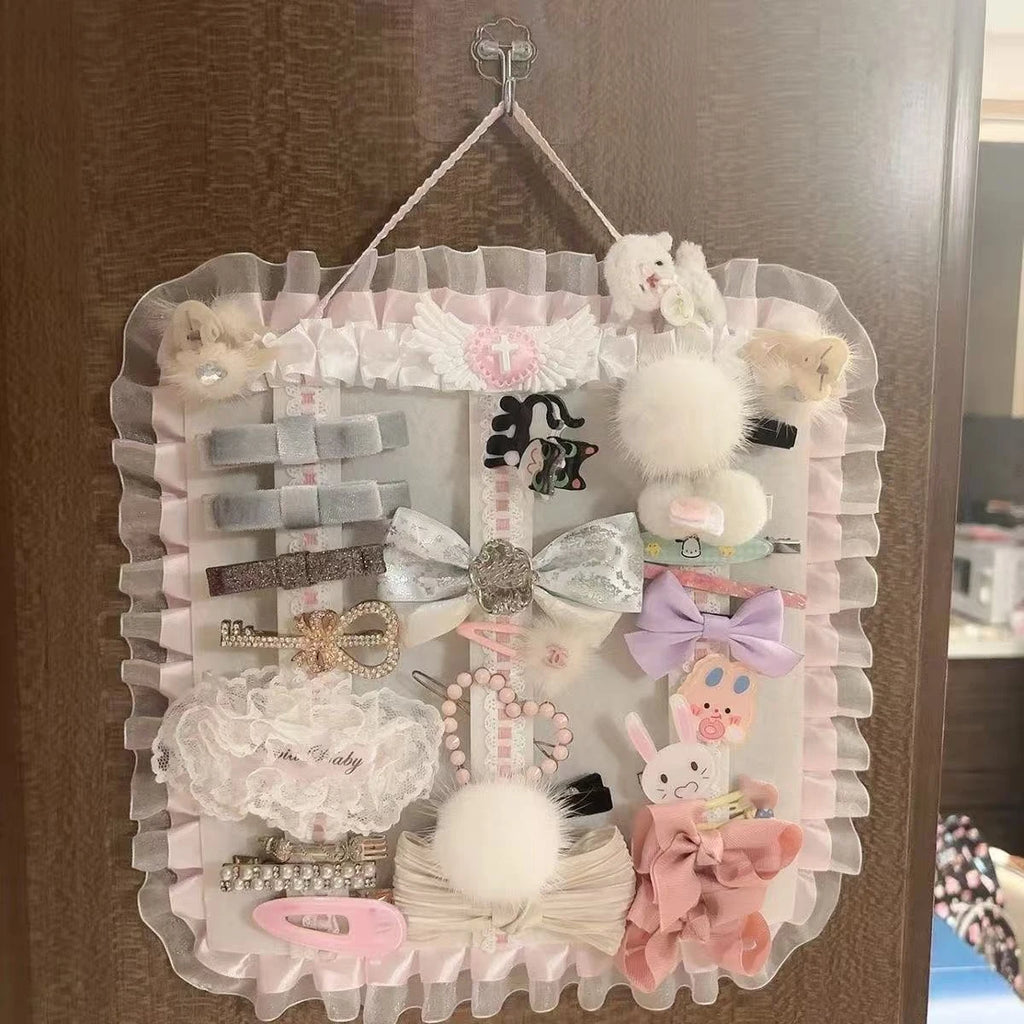 Lovely Felt Wall Hanging Organizer Pouch Decorative Wall Mount Storage Bag for Hair Clips Barrettes All Kinds Bedroom Decor Oasis Select