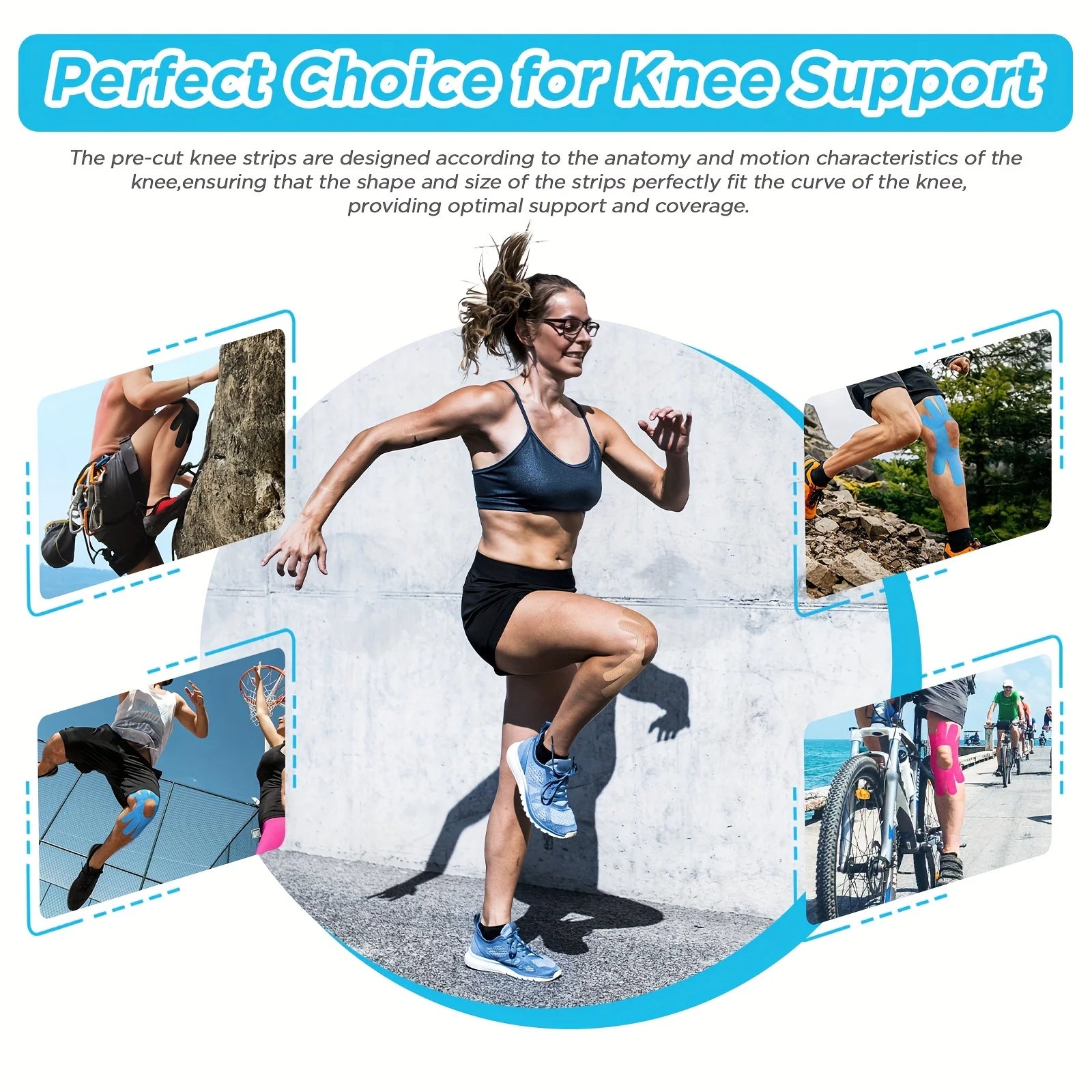 12-piece K-gel knee pad set, knee joint enhancement accessory, suitable for hiking and running - OK tape Oasis Select