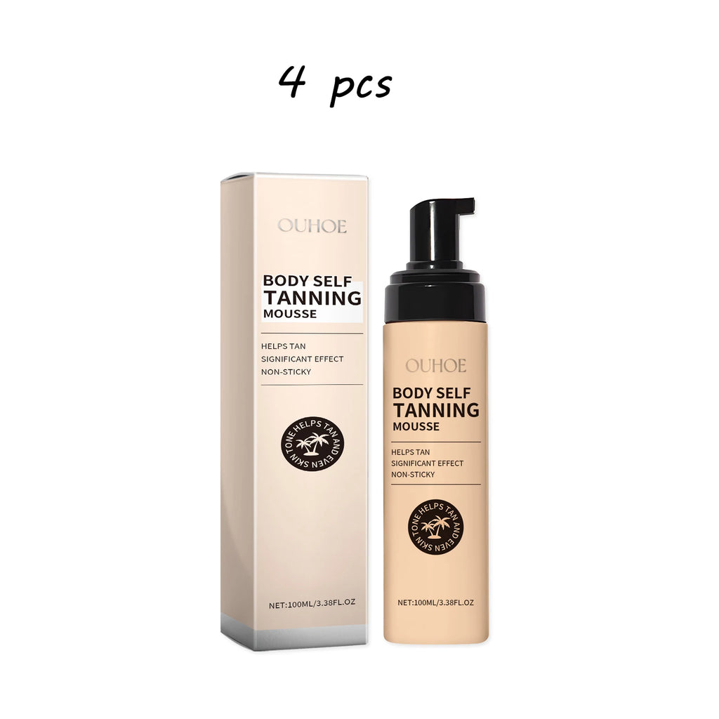 100ML Sunless Body Tanning Mousse Gentle Hydrating Enhance Healthy Gloss Improve Smoothness Non-greasy Bronzer Tanning Cream Oasis Select buy 2 free 2 United States