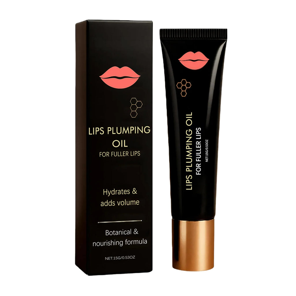 Moisturizing plumping lip oil lightweight hydrating texture gently nourishes lip without feeling sticky perfect daily lip care Oasis Select 15g boxed