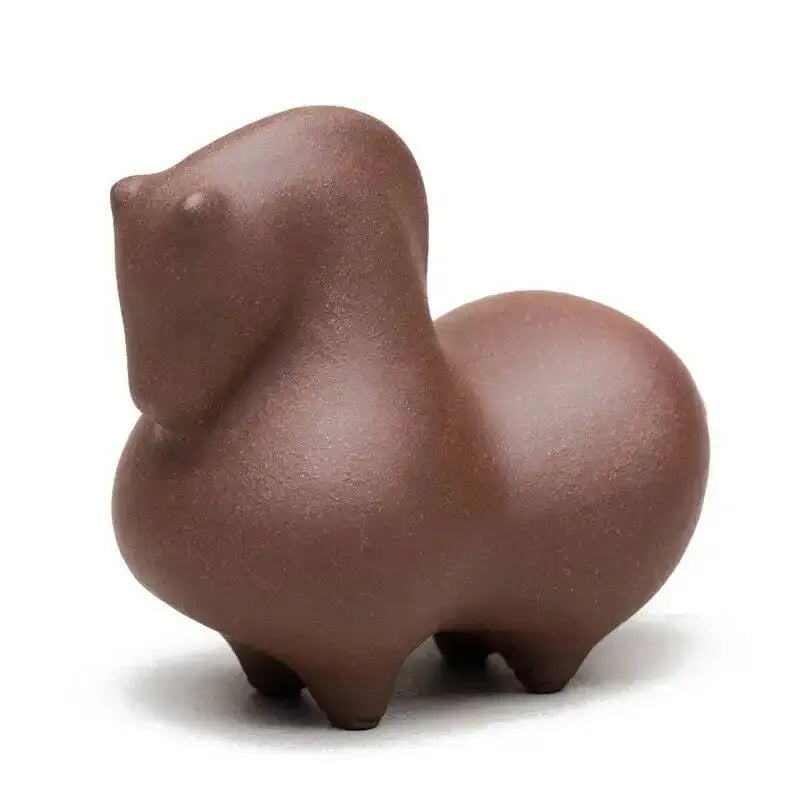 Yixing Zisha Tea Pet Tangma Small Ornament Cartoon Faceless Horse Success Sculpture Tea Set Creative Ceramic Oasis Select