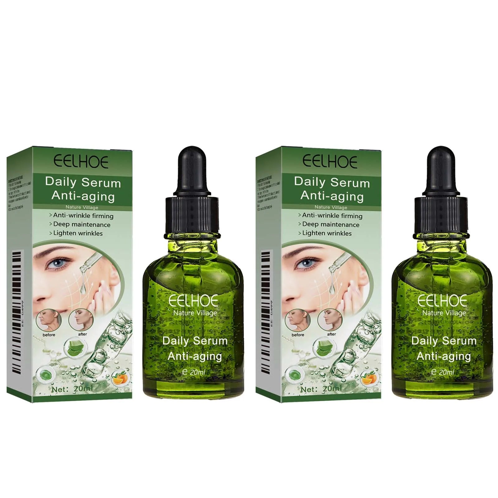 Eelhoe Lifting Firming Face Serum – Anti-Wrinkle & Brightening Face Serum Oasis Select 2Pcs