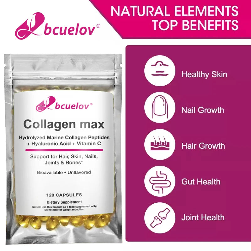 Marine Collagen Peptides with Hyaluronic Acid & Vitamin C – 60ct