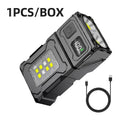 LED Flashlight MINI USB Rechargeable Portable Tail Magnet Work Light Super Bright Camping Lantern Side COB Emergency Torch Light Oasis Select 1PCS