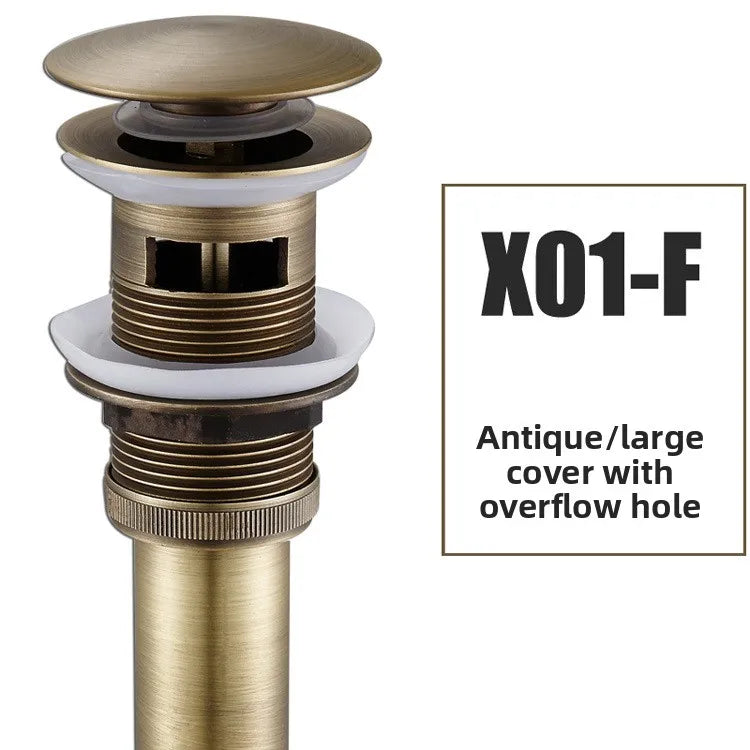 Brass Modern Round Bottle P trap 1 1/4, Sink Drain Pipe P trap Kit Antique with Pop up Drain Oasis Select X01-F
