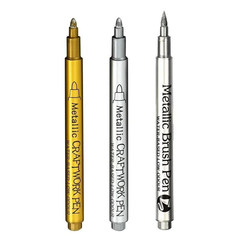 Metallic waterproof permanent marker pens for DIY epoxy resin mold gold silver color drawing supplies craft marker pen Oasis Select 3Pcs Mix E