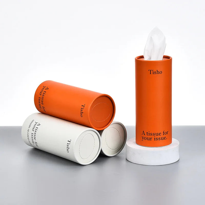Car tissue tube Solid color tissue tube Original wood pulp Fashion restaurant 4s shop Napkin cylinder paper drawing Oasis Select