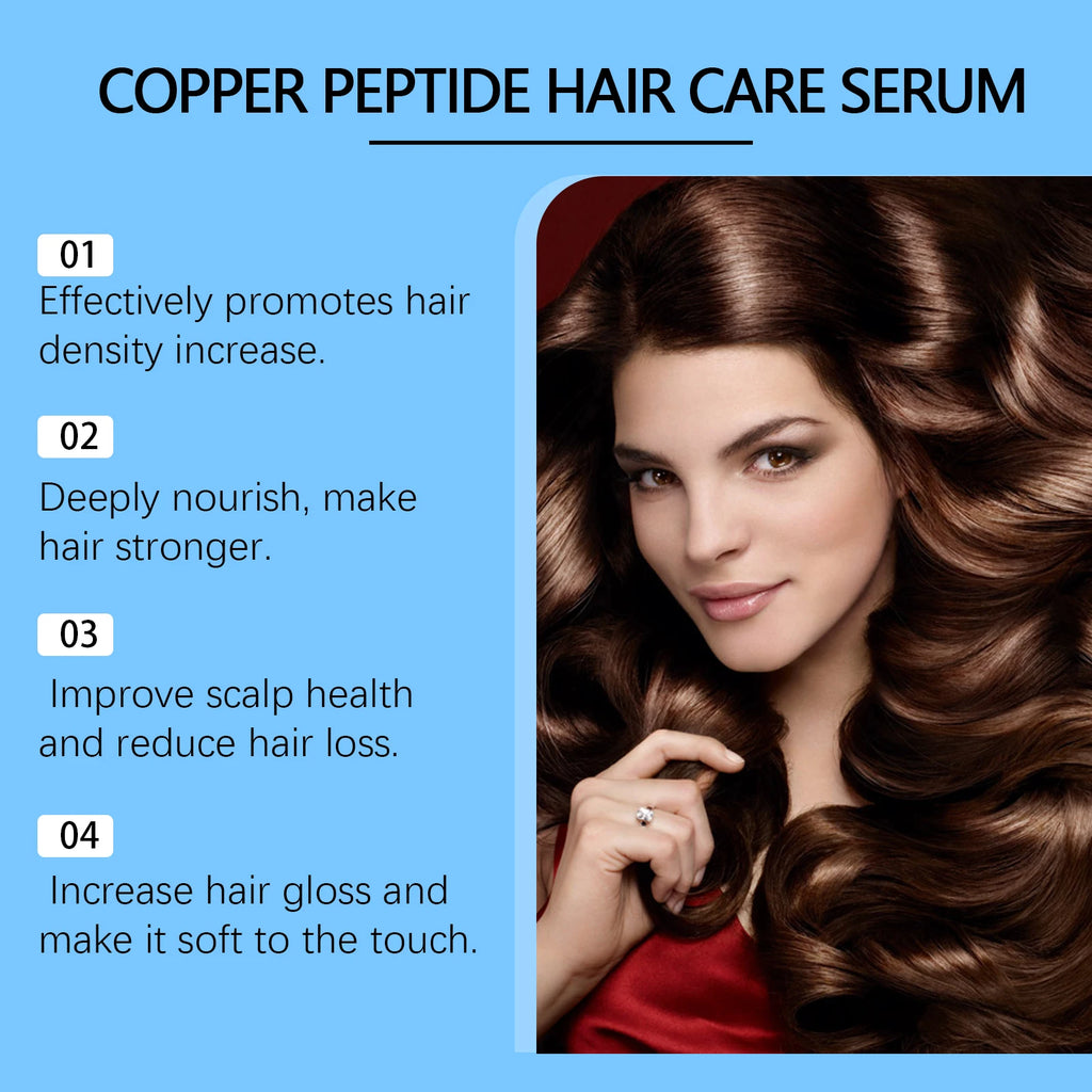 Copper Peptide Hair Grow Serum Prevent Alopecia Moisturizing Hair Dry Frizz Repairing Smoothing Scalp Care Density Hair Essence Oasis Select