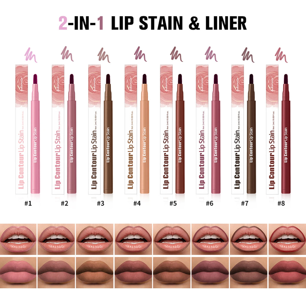 ibcccndc 2-in-1 Waterproof Lip Liner & Stain | 12-Hour Wear