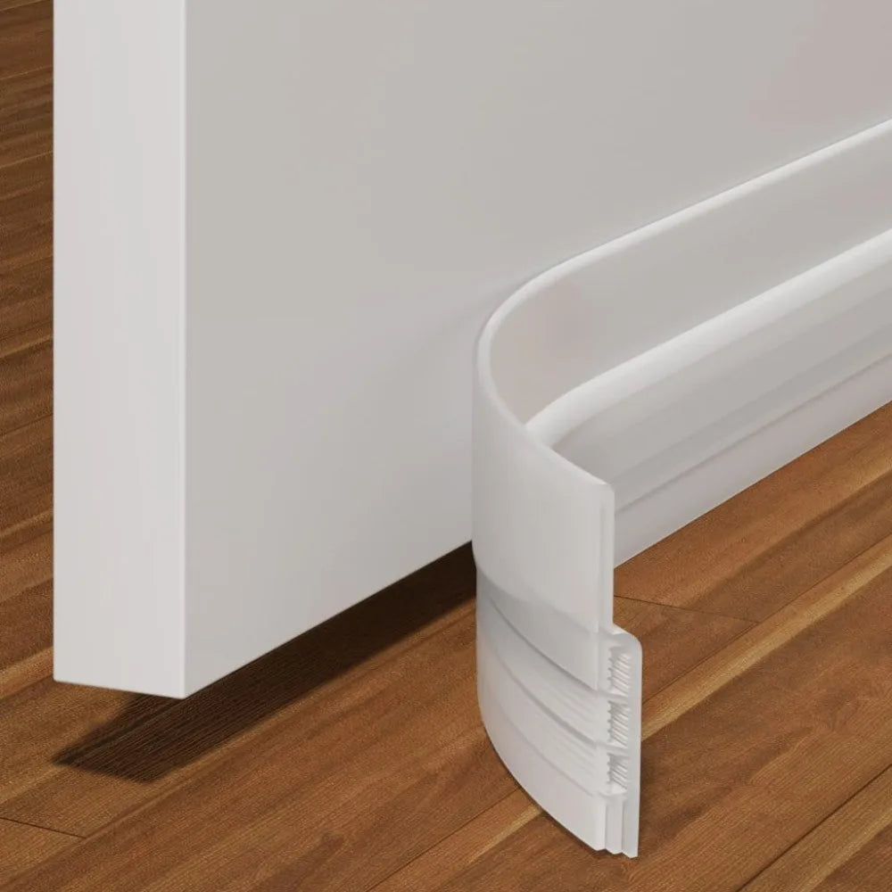 Self Adhesive Door Bottom Seal Strip Winter-Proof Dust-Proof Door Weather Stripping Strong Adhesive Noise Stopper Oasis Select White