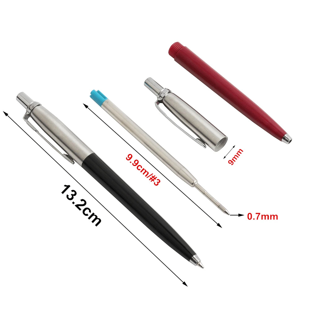 5Pcs Metal Ballpoint Pens Set,G2 Refill Blue Ink Automatic Pens, Promotional Writing Pens for School Office Stationery Metal Pen Oasis Select