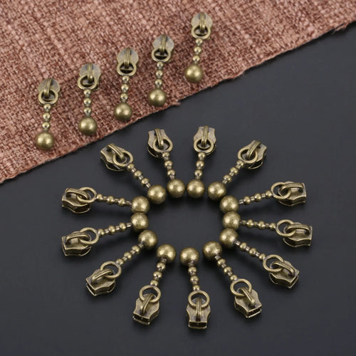 20Pcs 21mm Retro Design metal Zipper Sliders Antique Bronze Zipper Repair Craft Sewing Supplies Accessories DIY Craft Durable Oasis Select
