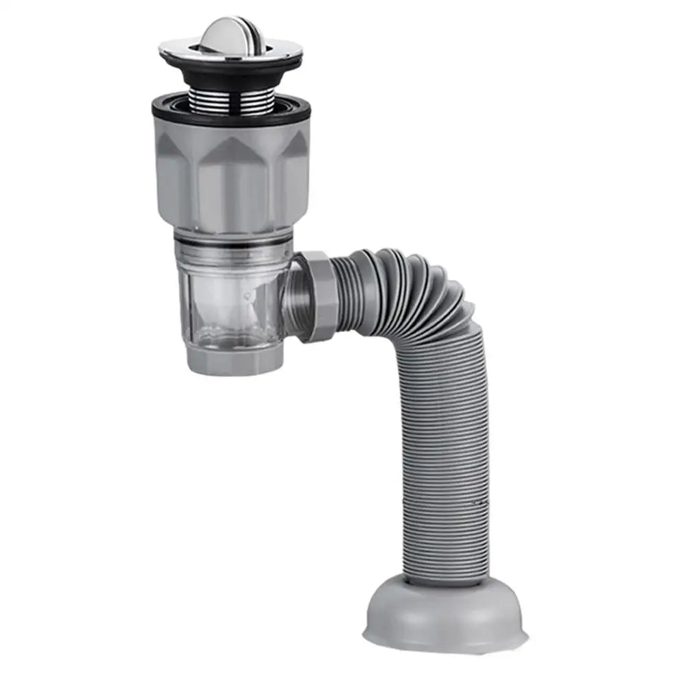 Universal Flexible Sink Drain Pipe Set Retractable Deodorant Drainage Tube Basin Installation For Kitchen Bathroom Accessories Oasis Select Gray