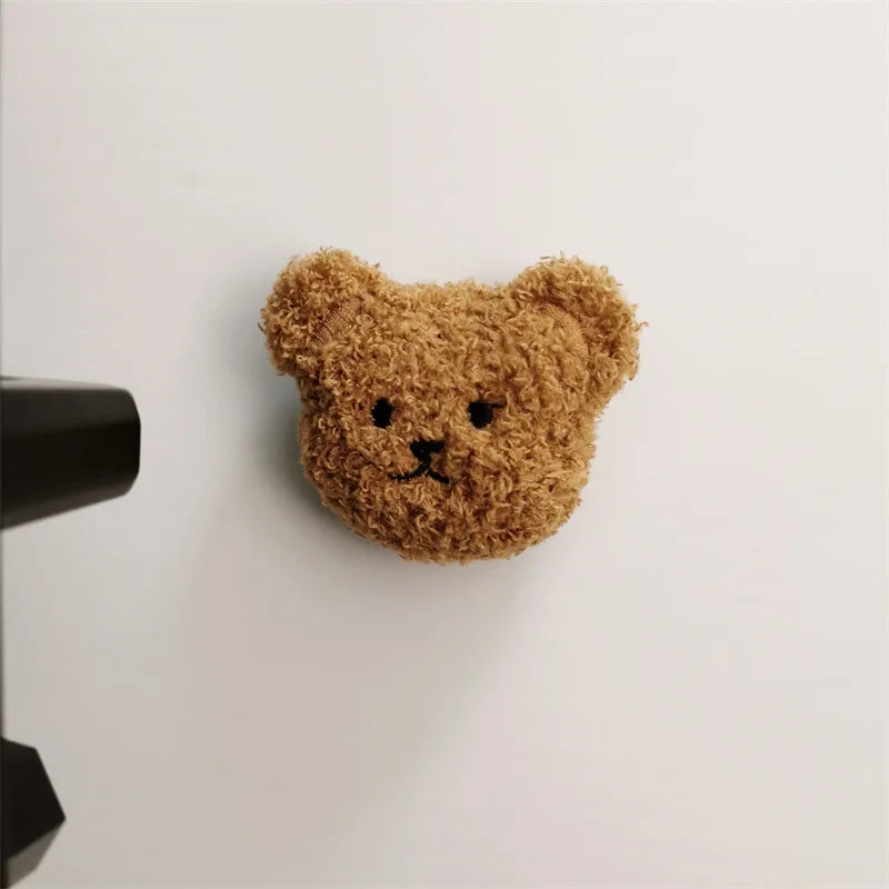 Ins Korean Bear Children's Room Door Rear Handle Silent Anti-collision Sticker Cushion Anti-Bump Wall Protector Door Stopper Oasis Select Brown Bear