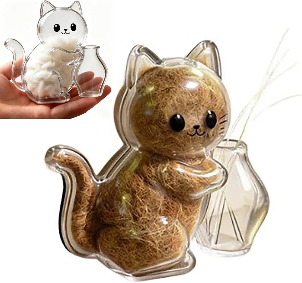 Cat Hair Whisker Keepsake Fridge Magnet Transparent Storage Capsule DIY Pet Memorial Souvenir Refrigerator Magnetic Ornament Oasis Select