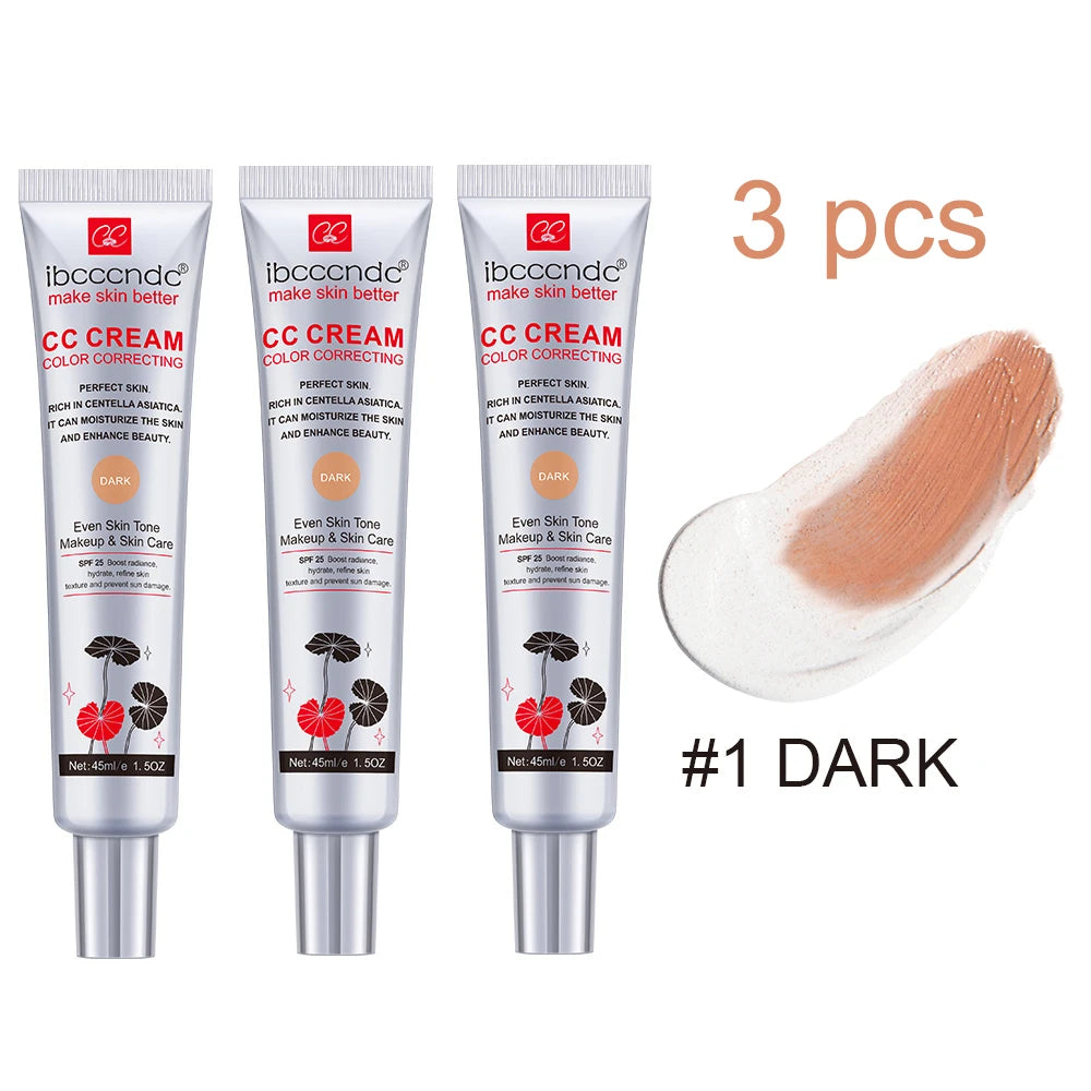 CC Cream for Face Concealer Makeup Foundation Concealer Full Coverage Cosmetics Base Female Cc Moisture erborian Oasis Select 3pcs Dark