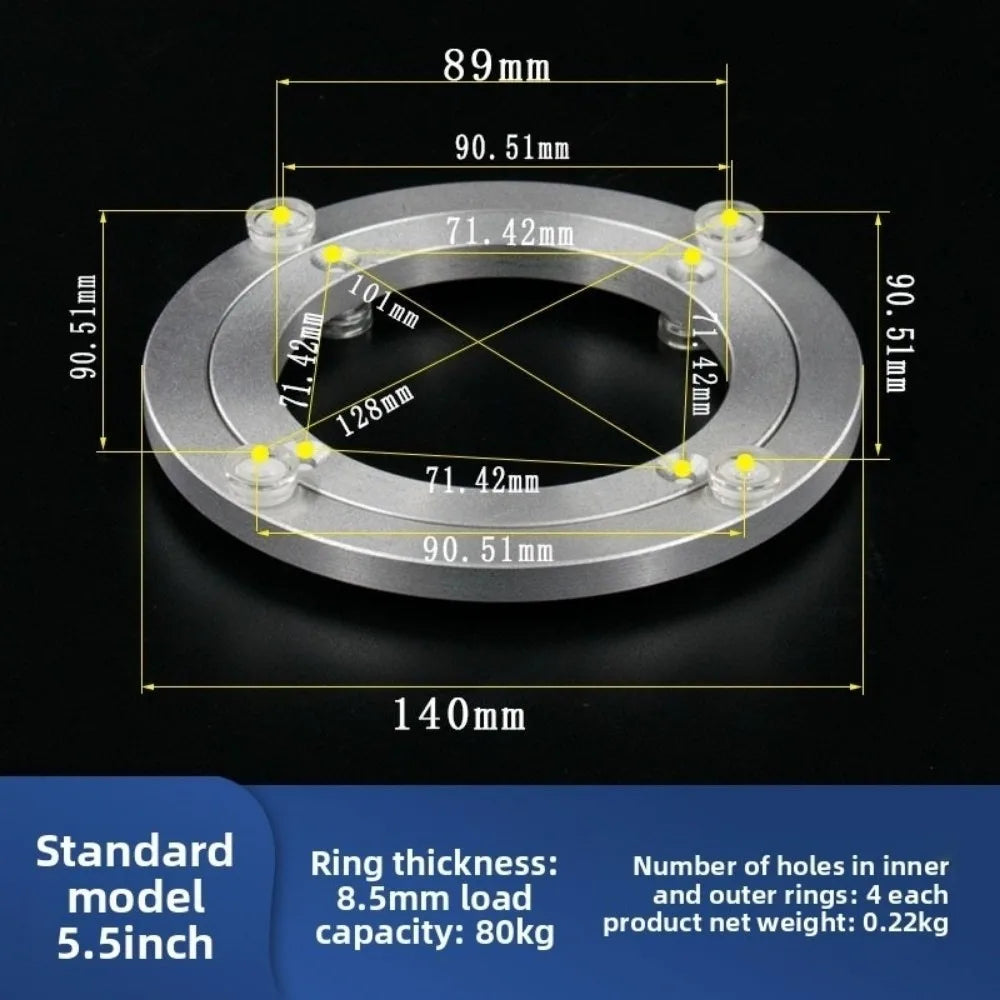 New Rotating Bearing Turntable Round Heavy Duty Bearing Plate Base Rust Resistant Smooth Table Turntable Kitchen Hardware Oasis Select 5.5inch
