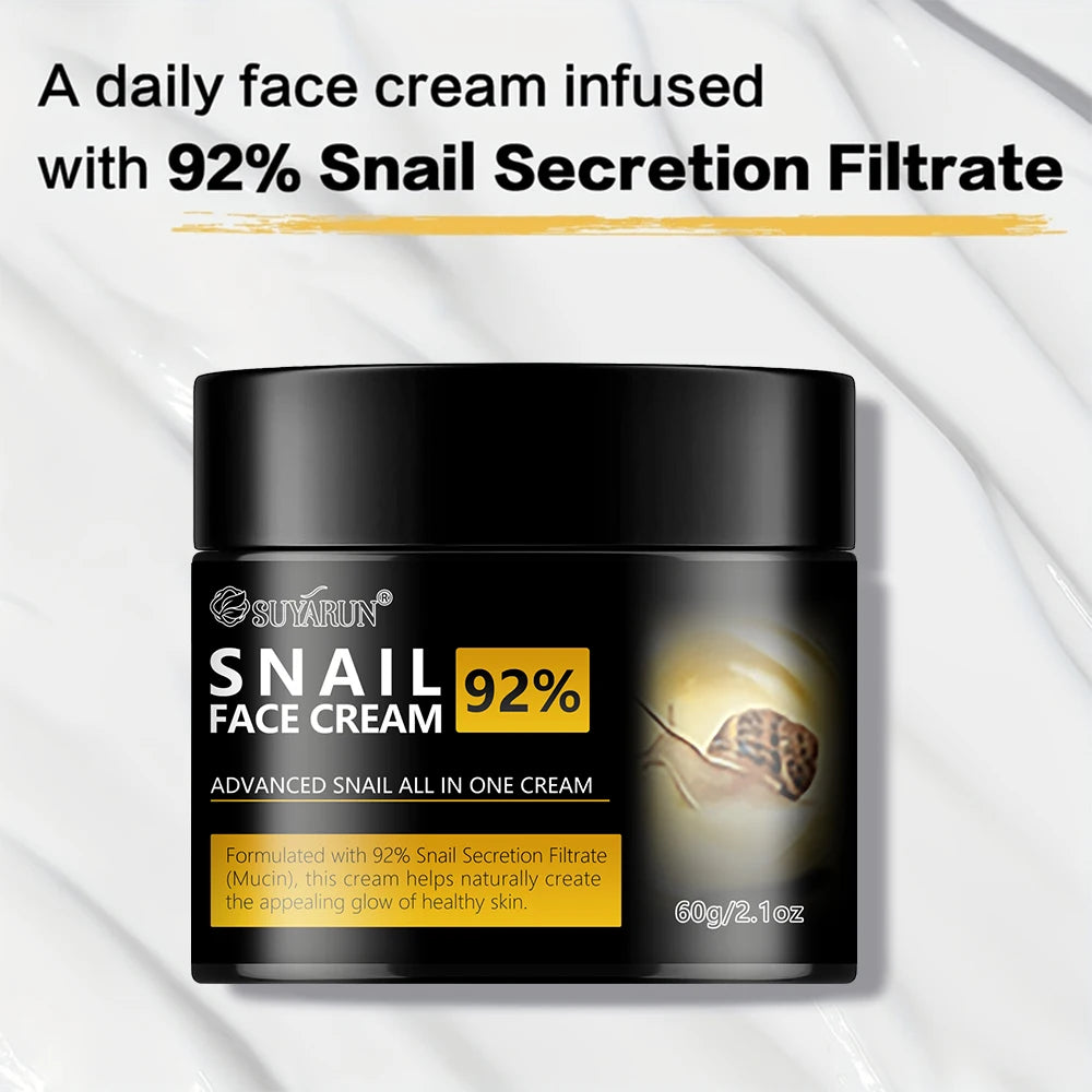 SUYARUN Snail Moisturizing Cream - 24H Hydrating, Anti-Aging Face Cream, Repairing & Brightening Skincare for Dry Sensitive Skin Oasis Select