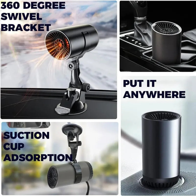 Electric Defogger Heater 12V 2in1 Car Heater Fan Dryer Windshield Defroster Anti Fog Fan for Car Truck Heating System Oasis Select