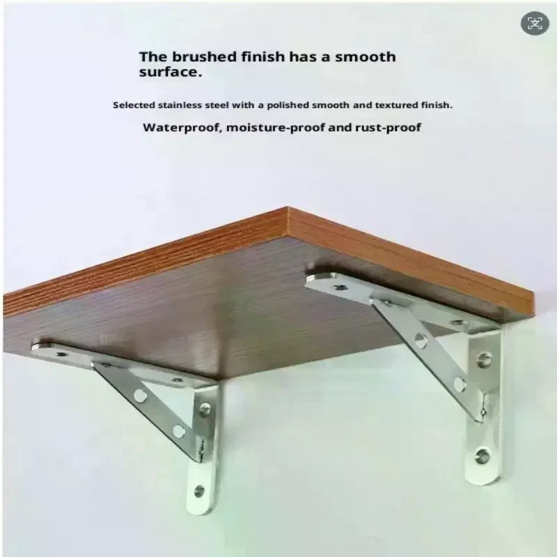 2-Pack Heavy-Duty Stainless Steel L-Shape Wall Angle Brackets