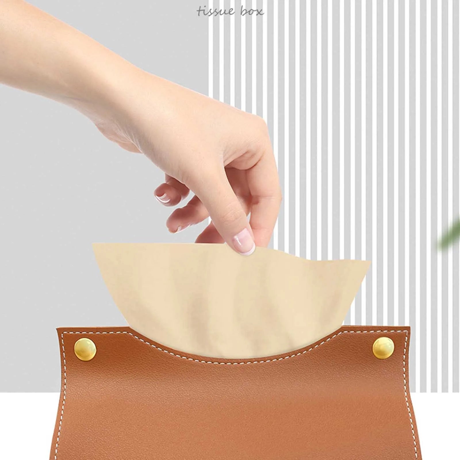 Tissue Box Holder Home Living Room Coffee Table Desktop Simple Napkin Box Kitchen Storage Paper Box PU Leather Organizers Oasis Select