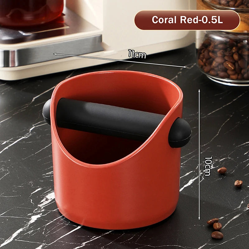 Removable Knock Bar Espresso Knock Box, Anti-Slip Coffee Waste Bin with Shock-Absorbent Feature Oasis Select Red