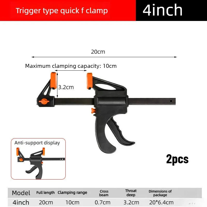 4 Inch Woodworking Bar Clamps Hard Quick Ratchet Release Clips Heavy Duty Hand Tools for Carpentry Gluing & Wood Working Oasis Select