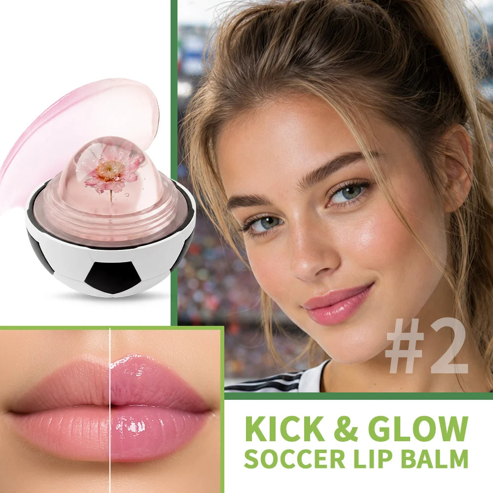 Soccer Ball pH Color-Changing Lip Balm – Flower-Infused & Hydrating