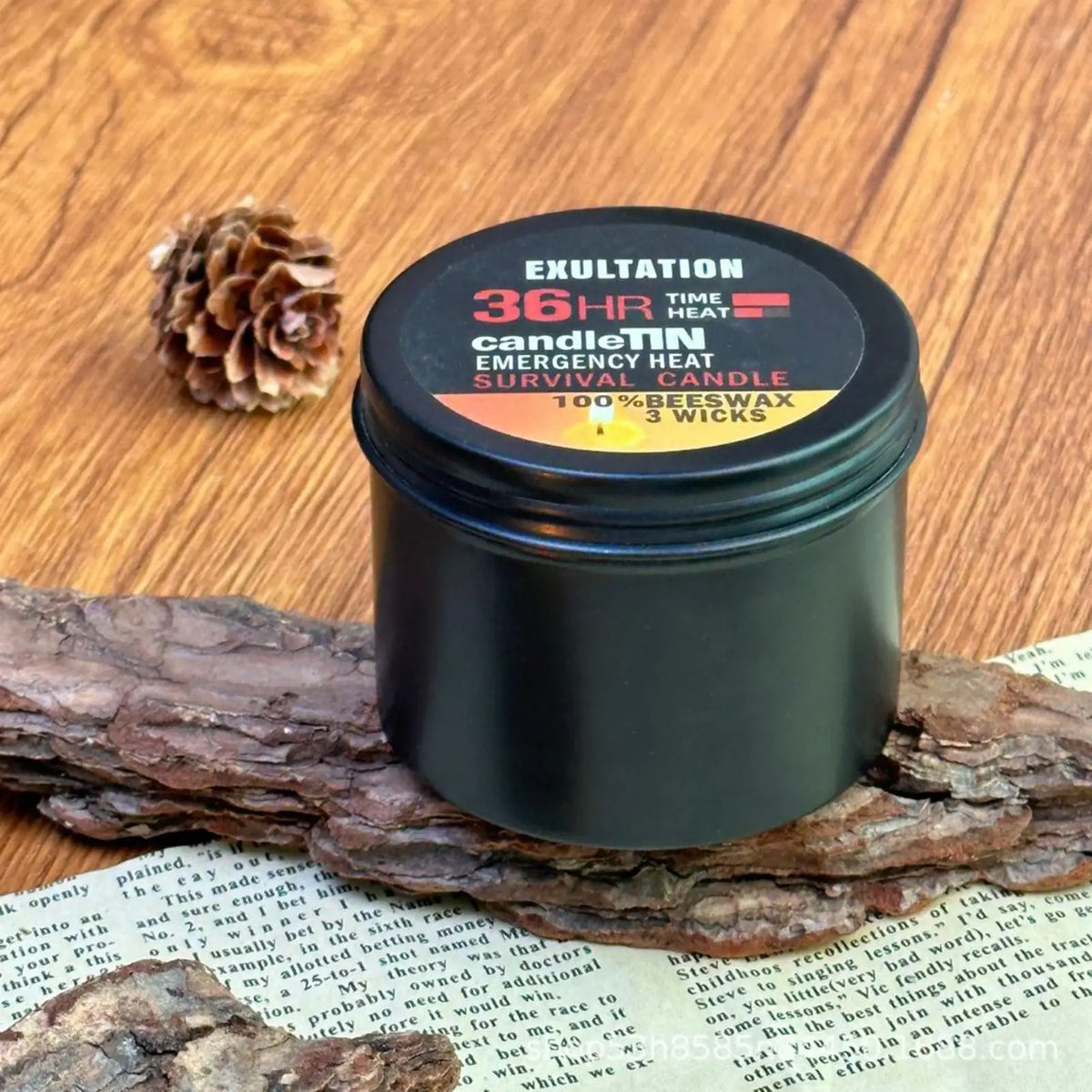 Candles for Power Outages Wax Candle with Jar 36 Hours Long Burning 3-Wick Light Source Gear for Home Preparedness and Outdoor Oasis Select