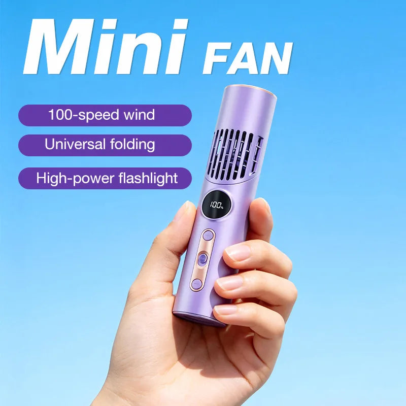 Portable Foldable Neck Fan – Handheld Wearable USB Mini Fan