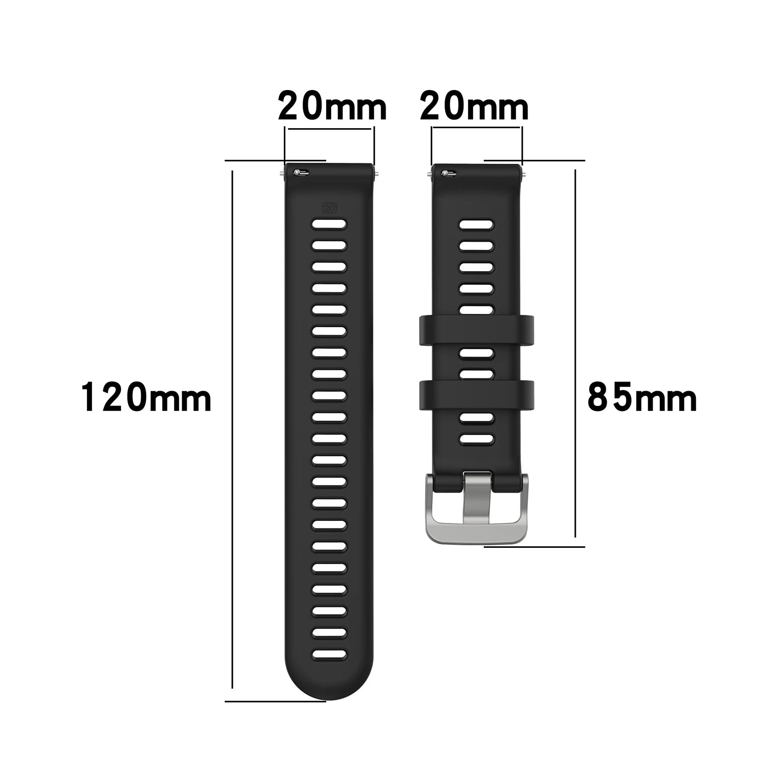 Silicone Band & Case for Garmin Forerunner 55 158 – 20mm Strap Watch Band & Case Oasis Select