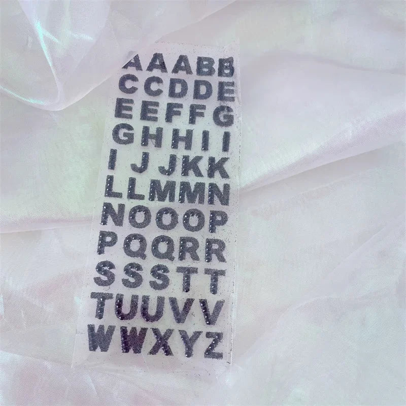 1Pcs Glitter A-Z Alphabet Letters Sticker Scrapbooking Stationery School Supplies Black/Gold/Silver/Red/Blue/Pink/Purple/Green Oasis Select Black