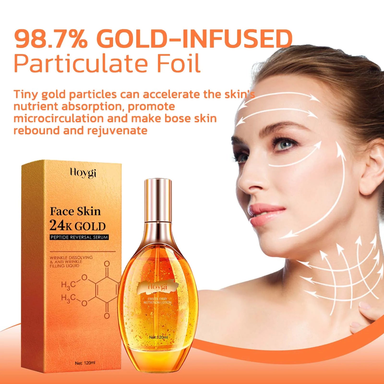 24K Gold Peptide Face Serum – Anti-Aging, Firming & Brightening Gold Peptide Face Serum Oasis Select