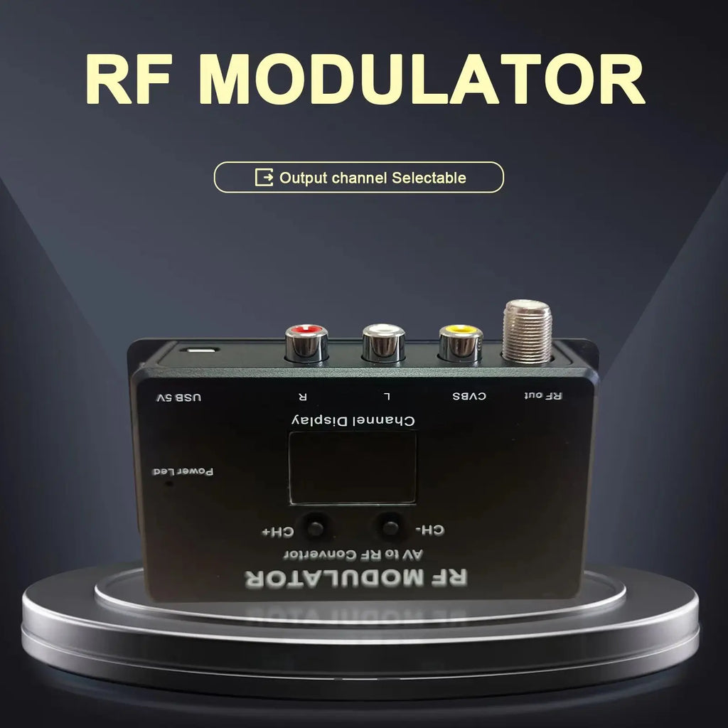 Single channel AV to RF analog modulator self-produced programs insertion mixer, cable TV analog frequency adjustable Oasis Select